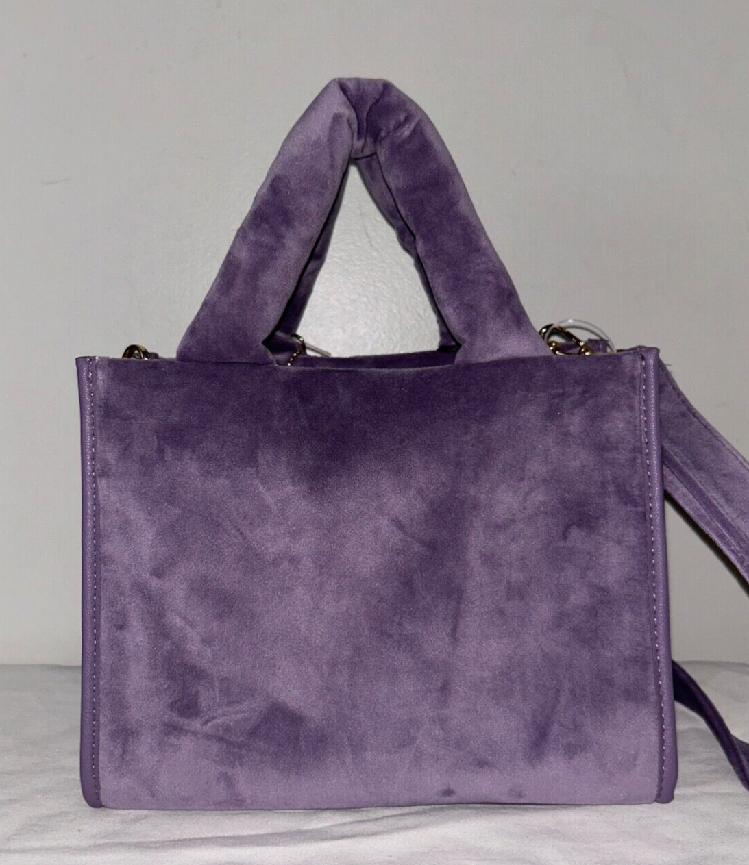 NEW! NWT JUICY COUTURE Velour Big Spender Mini Tote Bag in Dusty Violet