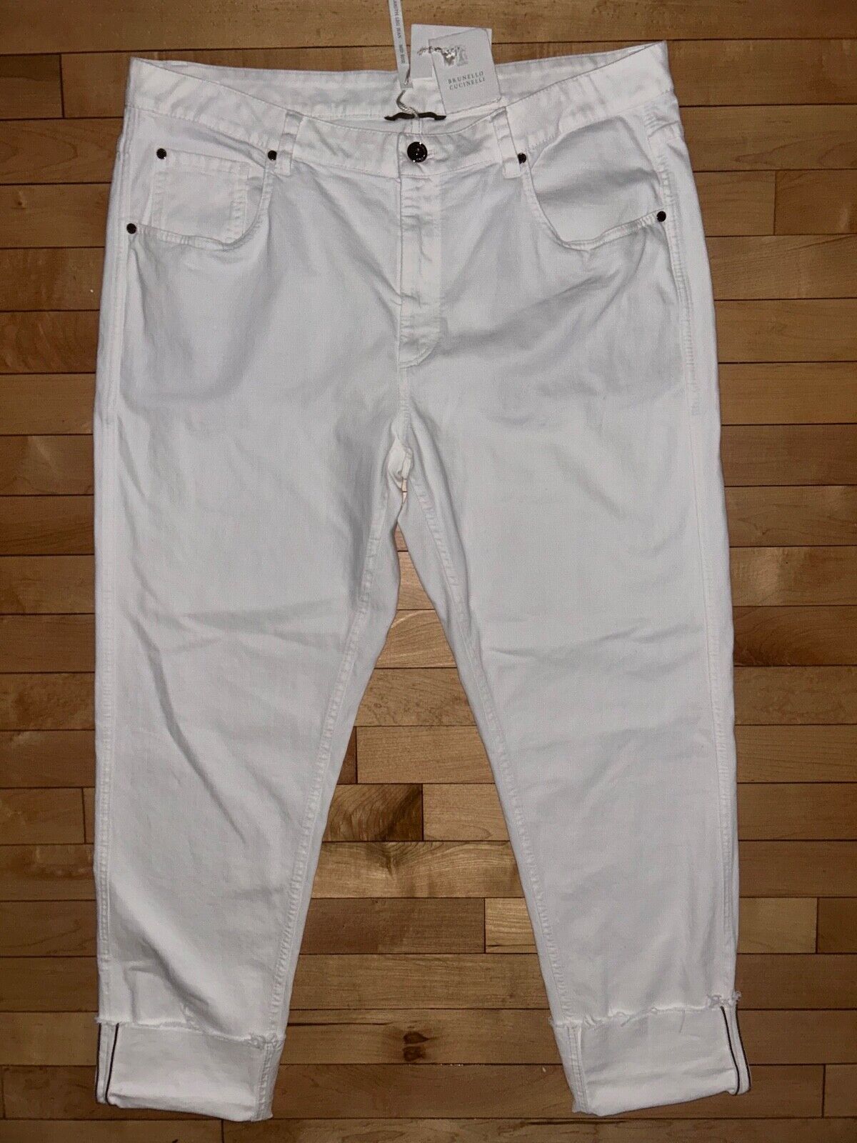 NEW ! NWT BRUNELLO CUCINELLI The Straight Leg Jeans White Size 16