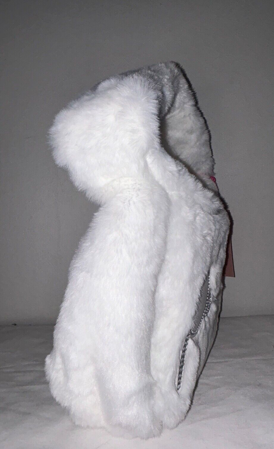 NEW! NWT PARIS HILTON Faux Fur Forever Fur Baguette Bag White