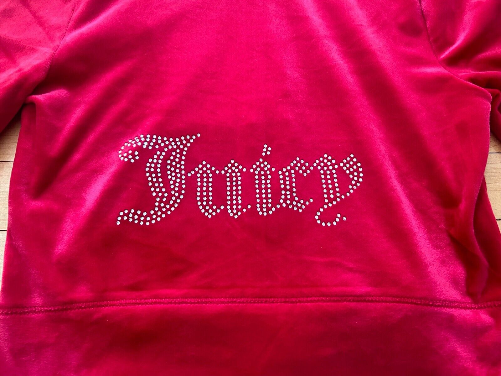 NEW! NWT JUICY COUTURE OG Big Bling Velour Hoodie Coco Red Size XS