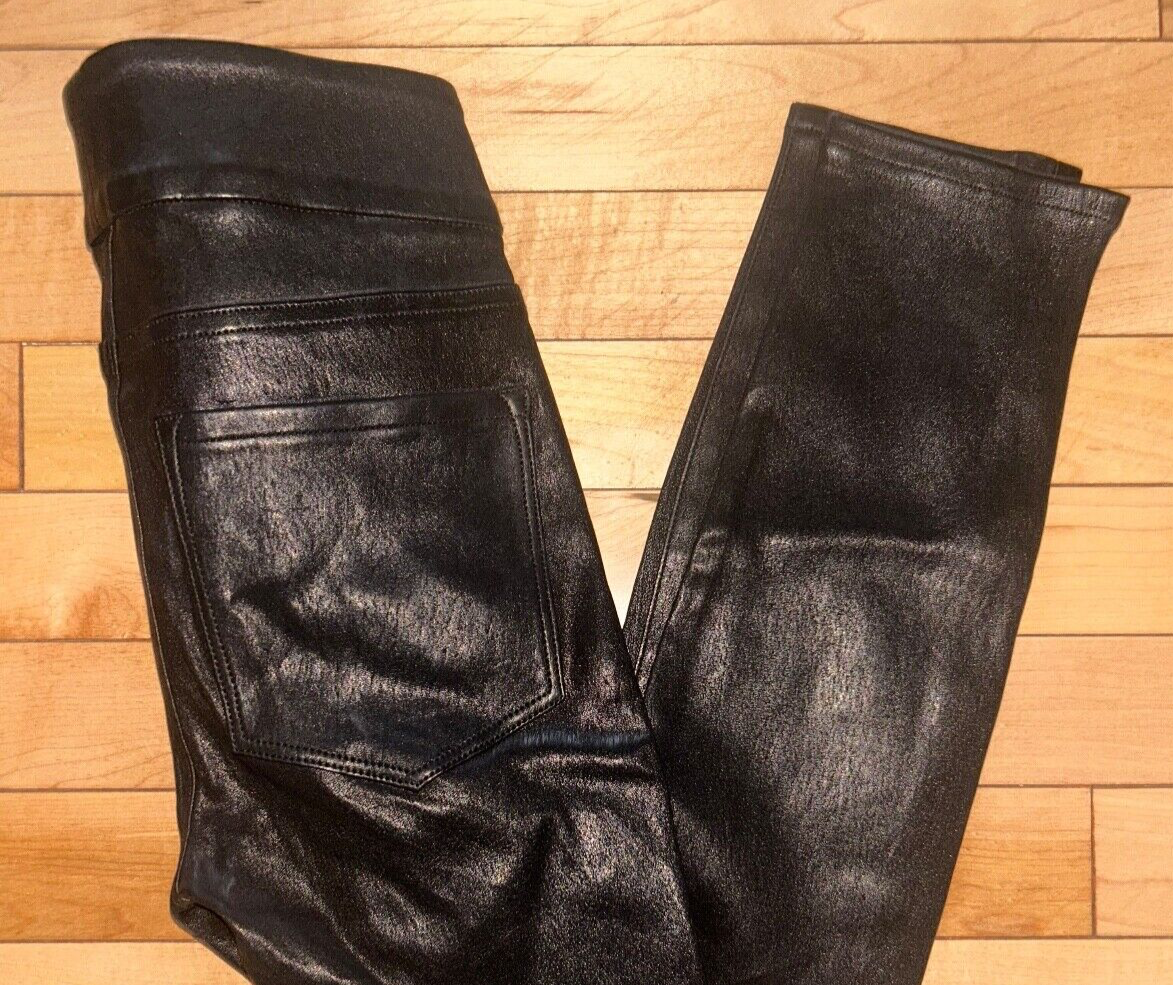 $ 995 NEW ! FRAME Waist-Tie Skinny Leather Pants Black Size 24