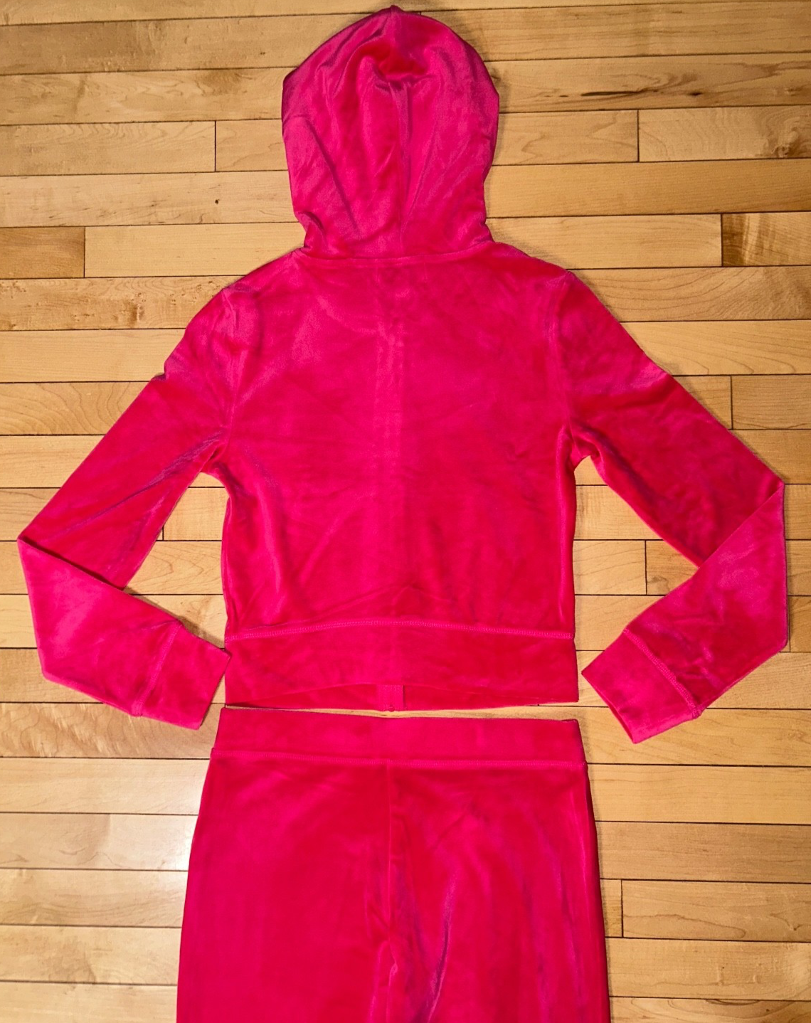 NEW! NWT JUICY COUTURE Velour Bling Heart Logo Tracksuit Set Vixen Pink Size S