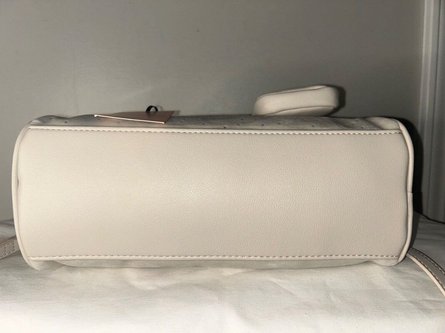 NEW! NWT JUICY COUTURE Let It Shine Bowler Velour Crossbody Bag Crystal Ivory