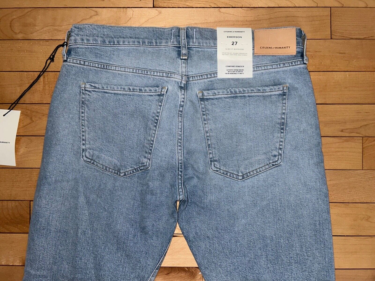 $228 NEW! NWT CITIZENS OF HUMANITY Emerson Slim Boyfriend Jean Sugarcoat Size 27