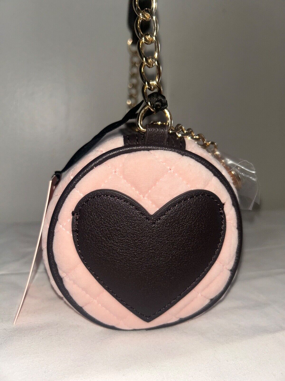 NEW! NWT JUICY COUTURE Royal Moment Velour Quilted Mini Barrel Bag Pink Clay