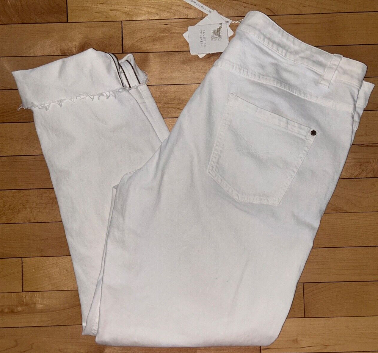 NEW ! NWT BRUNELLO CUCINELLI The Straight Leg Jeans White Size 16