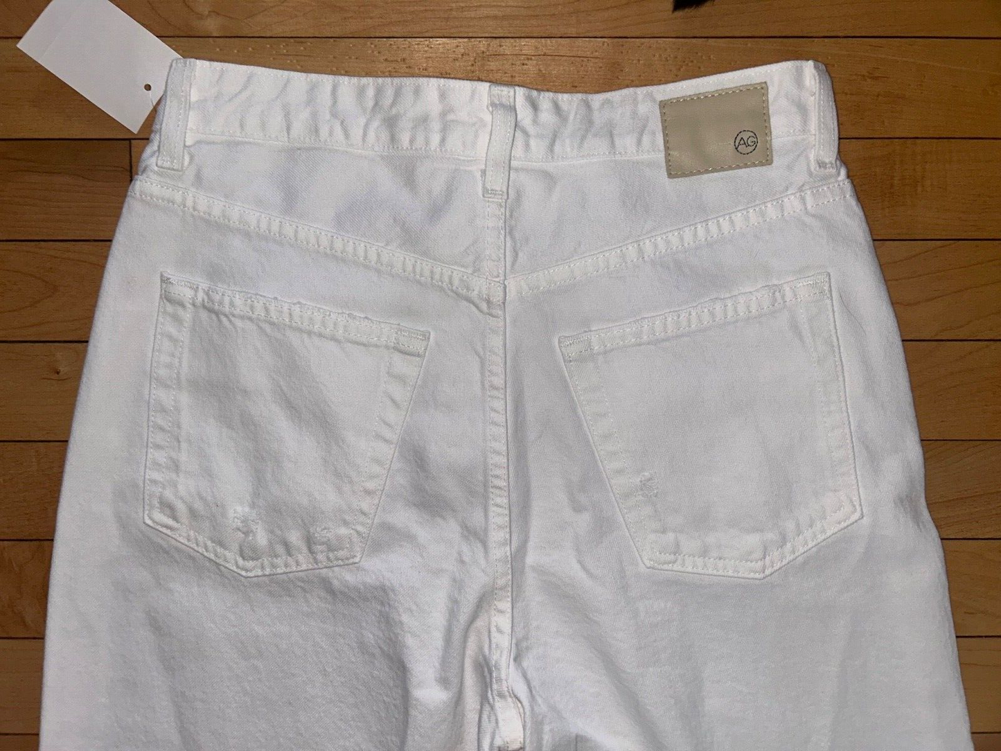 NEW ! NWT AG Adriano Goldschmied Knoxx High-Rise Baggy Boyfriend Jean White 27