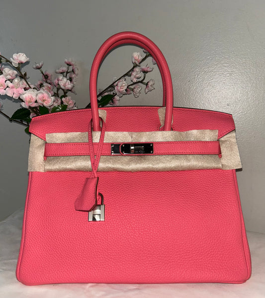 HERMÈS Birkin 30 Rose Jaipur Pink Togo Leather Palladium Hardware Bag