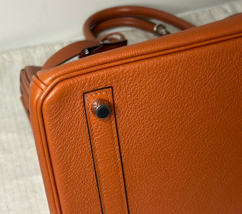 HERMÈS Birkin 30 Cuivre Brown Novillo Leather Palladium Hardware