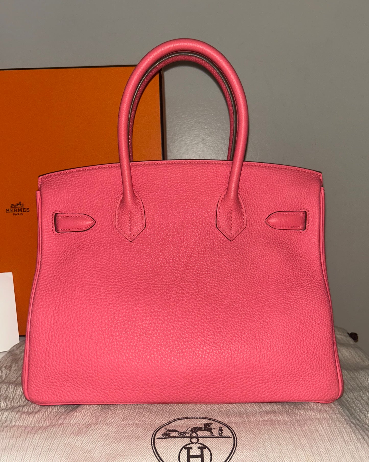 HERMÈS Birkin 30 Rose Jaipur Pink Togo Leather Palladium Hardware Bag
