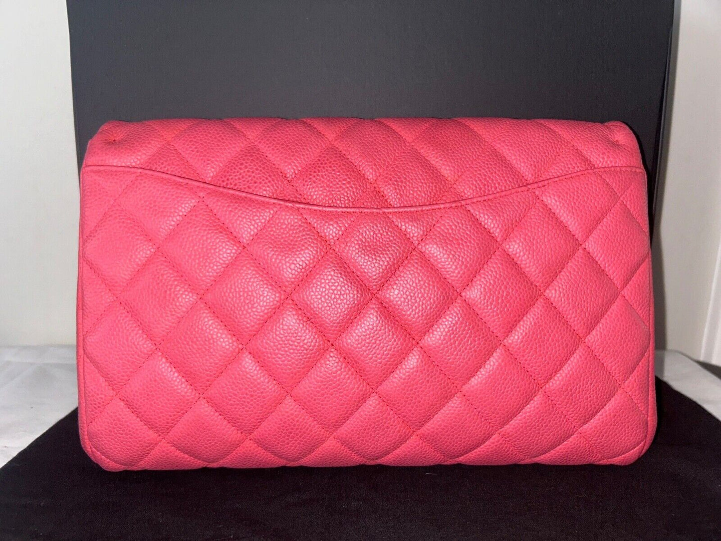 CHANEL Classic Quilted Single Flap Shoulder Bag Quilted Caviar Leather Pink