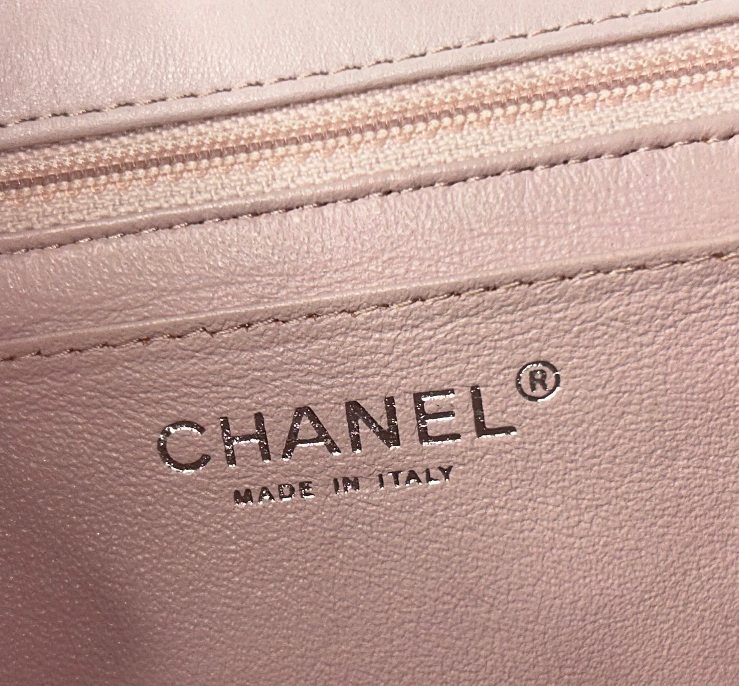 CHANEL 19C Mini Square Classic Flap Bag Quilted Lambskin in Lilac Pink