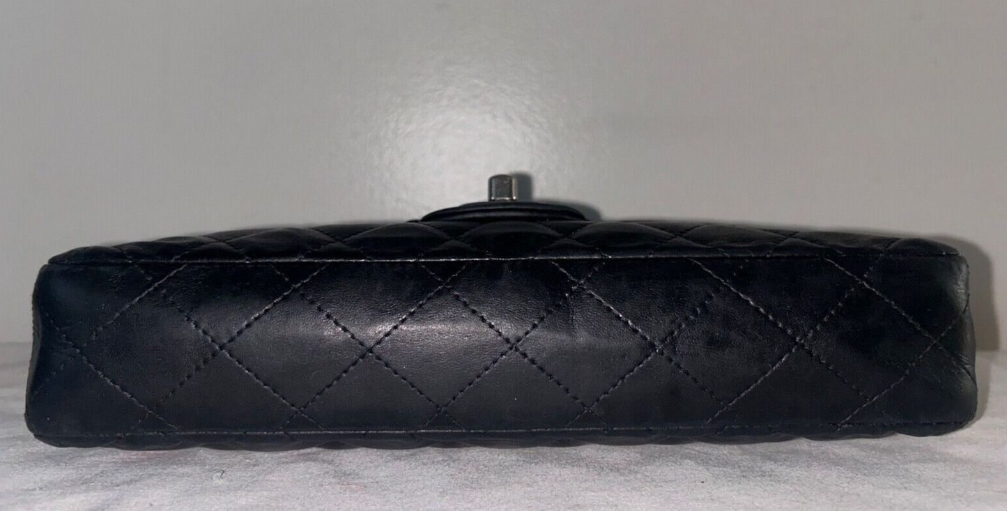 CHANEL Classic CC East West Quilted Lambskin Shoulder Bag Black