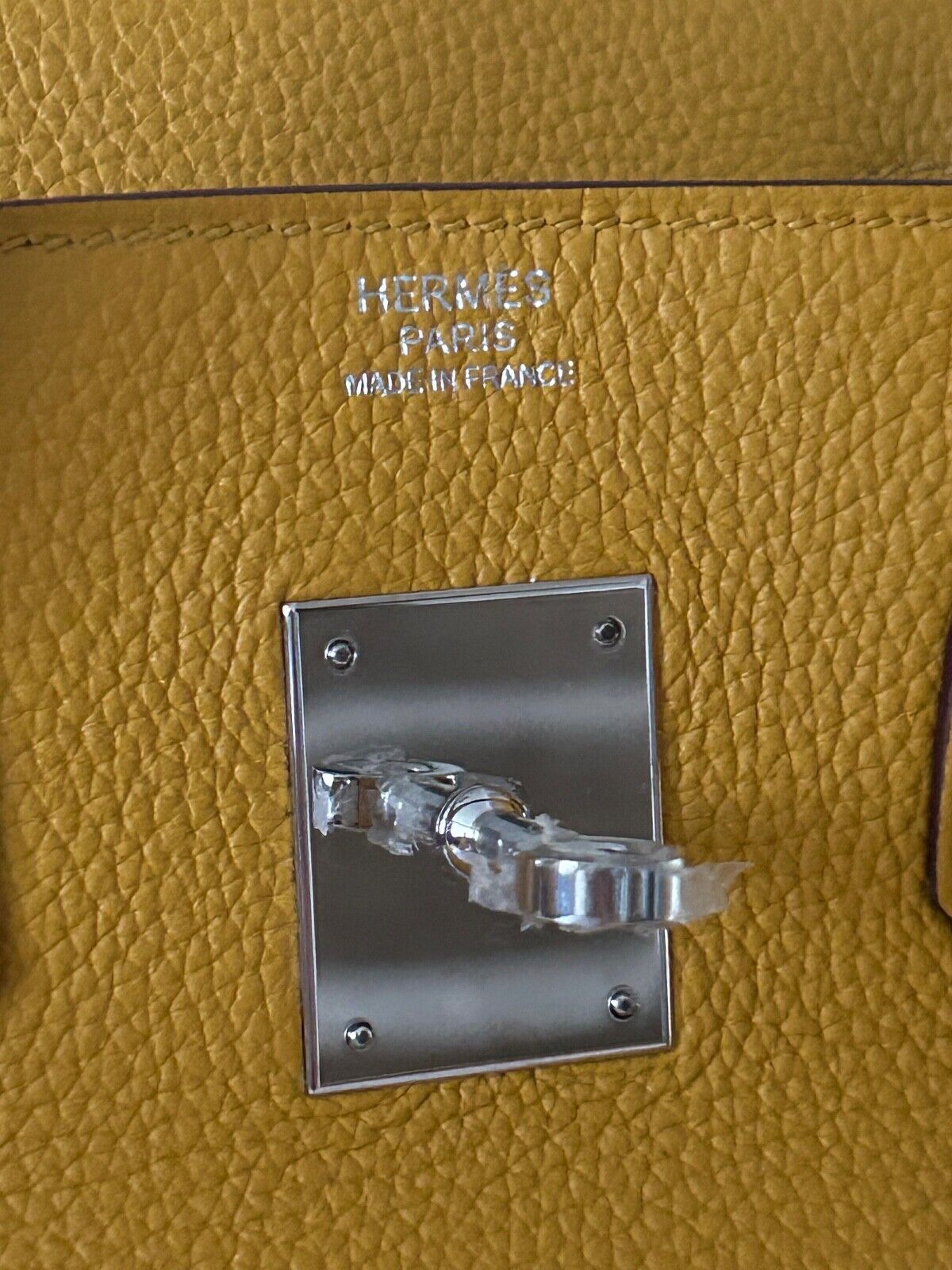 HERMÈS Birkin 30 Jaune Ambre Togo Leather Palladium Hardware Handbag