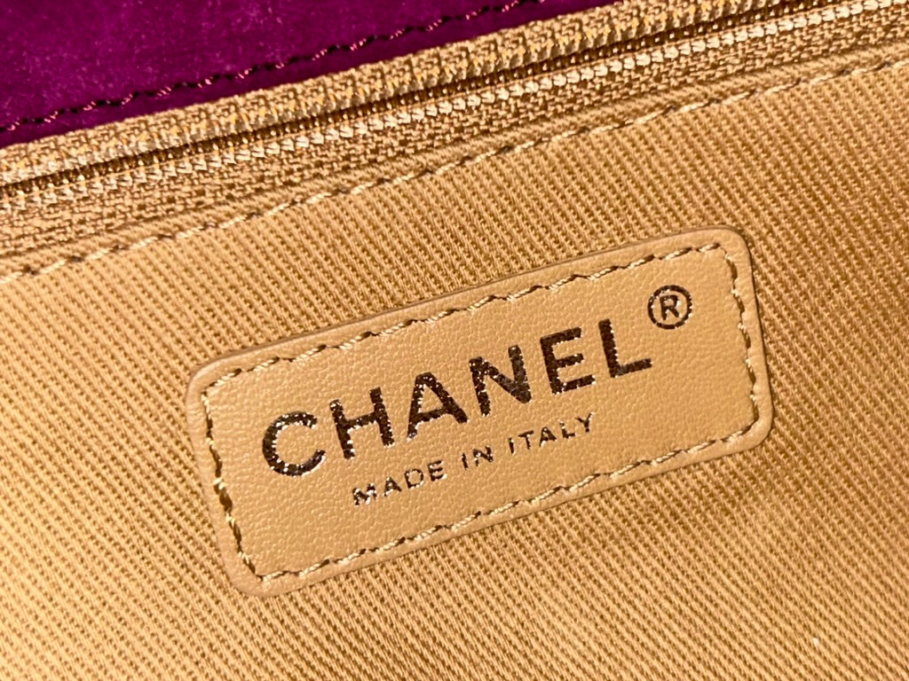 CHANEL Classic Quilted Suede Leather Medium Shoulder Bag Dark Purple