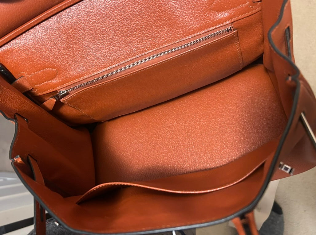 HERMÈS Birkin 30 Cuivre Brown Novillo Leather Palladium Hardware