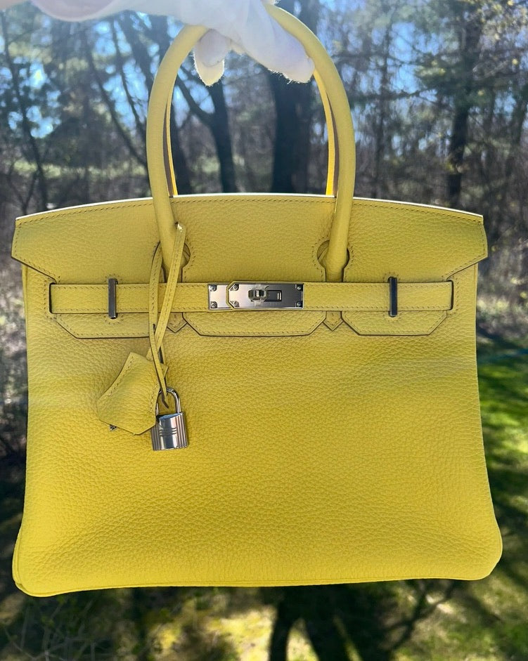 HERMÈS Birkin 30 Lime Clemence Palladium Hardware *2022*