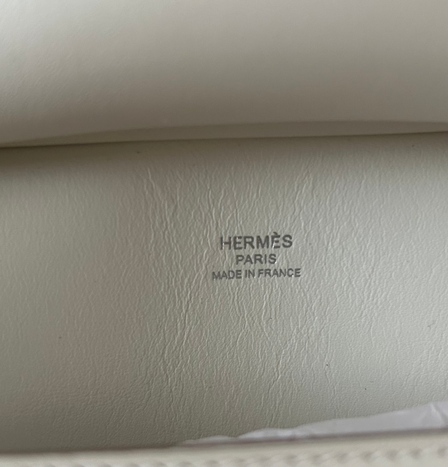 HERMES Jypsiere Mini Mushroom White Swift Leather Palladium Hardware Handbag