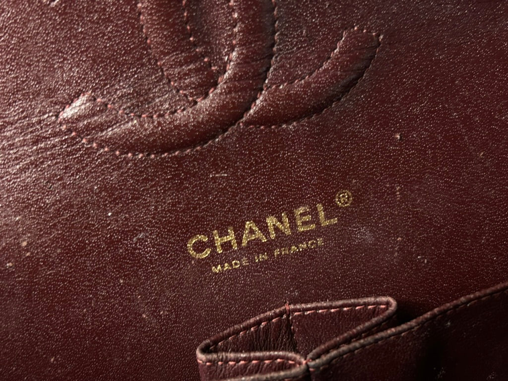 CHANEL Medium Classic Double Flap Caviar Quilted Handbag Black / Gold