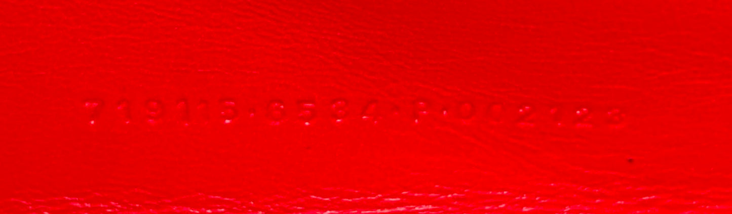 BALENCIAGA Hourglass XS Crystal Rhinestone Logo Leather Handbag Red