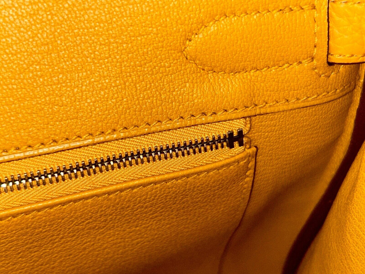 HERMÈS Birkin 30 Jaune Ambre Togo Leather Palladium Hardware Handbag