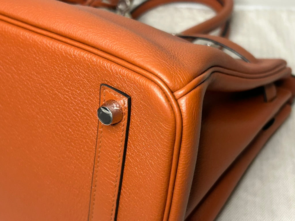 HERMÈS Birkin 30 Cuivre Brown Novillo Leather Palladium Hardware