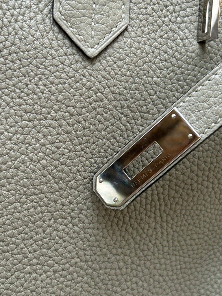 HERMÈS Birkin 35 Gris Tourterelle Clemence Palladium Hardware