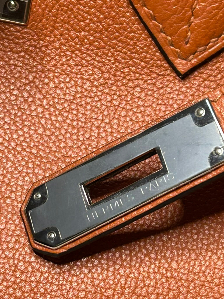 HERMÈS Birkin 30 Cuivre Brown Novillo Leather Palladium Hardware