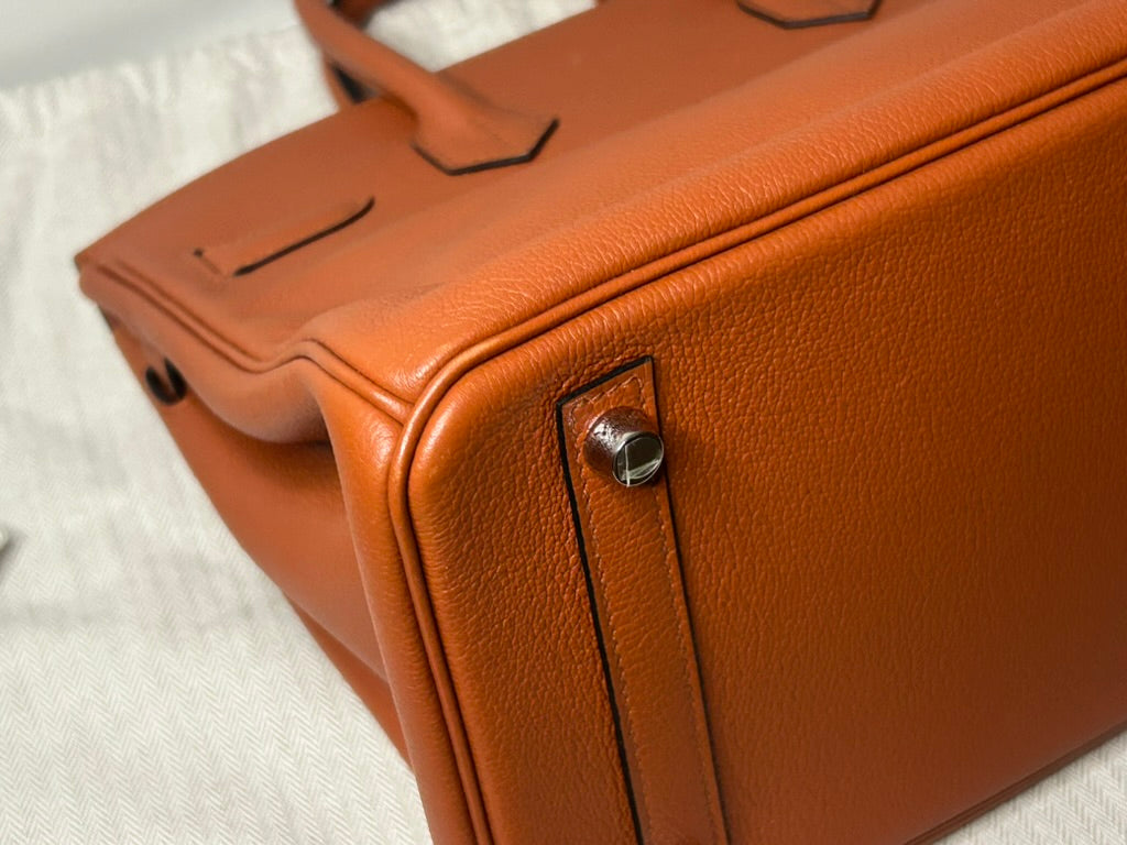 HERMÈS Birkin 30 Cuivre Brown Novillo Leather Palladium Hardware
