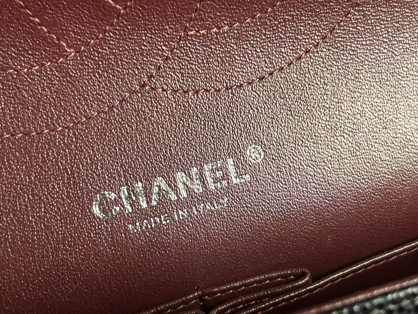 CHANEL Classic Jumbo Double Flap Quilted Caviar Leather Handbag Black