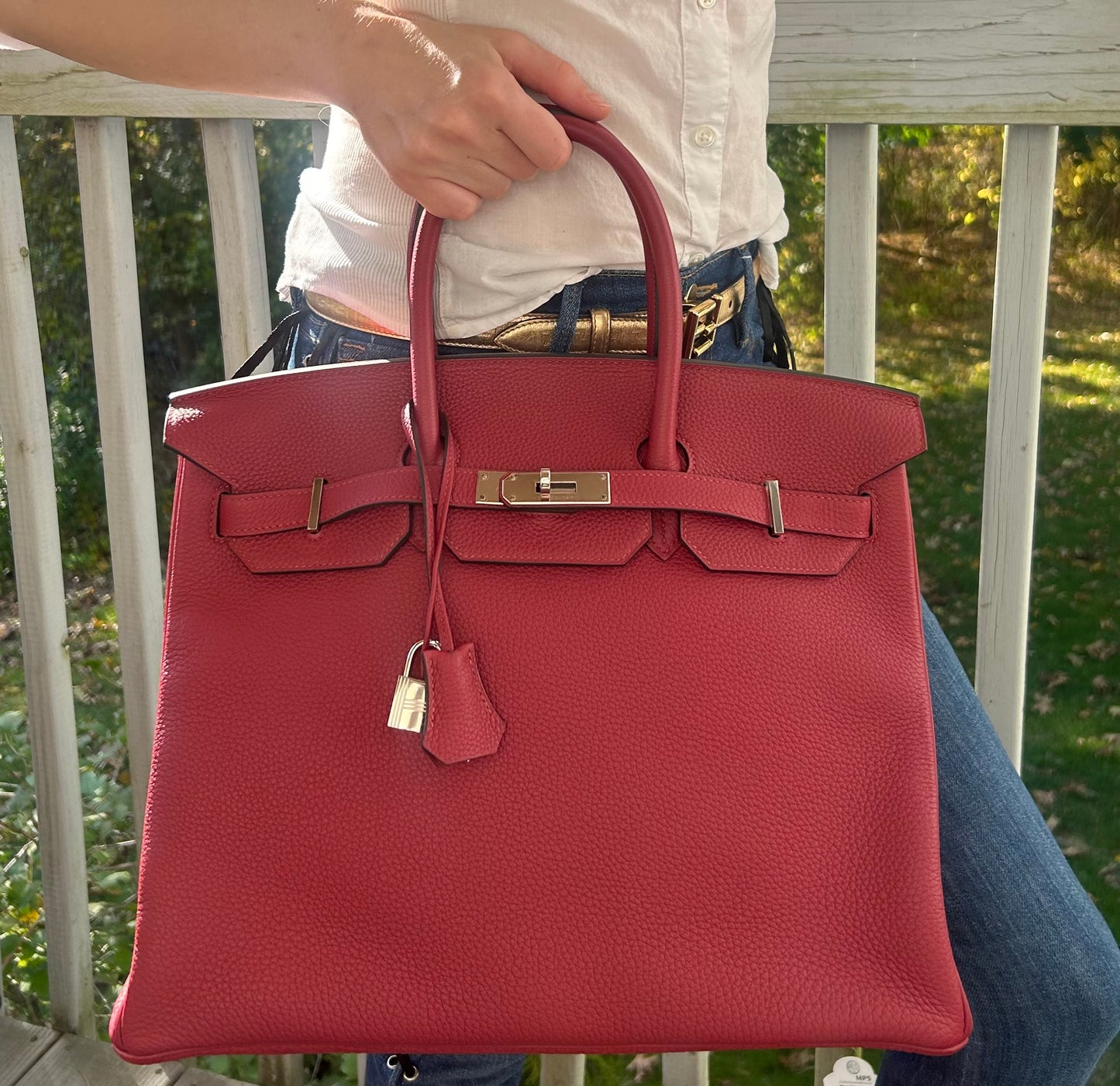 HERMES Birkin 35 Rouge Grenat Togo Leather Palladium Hardware Handbag