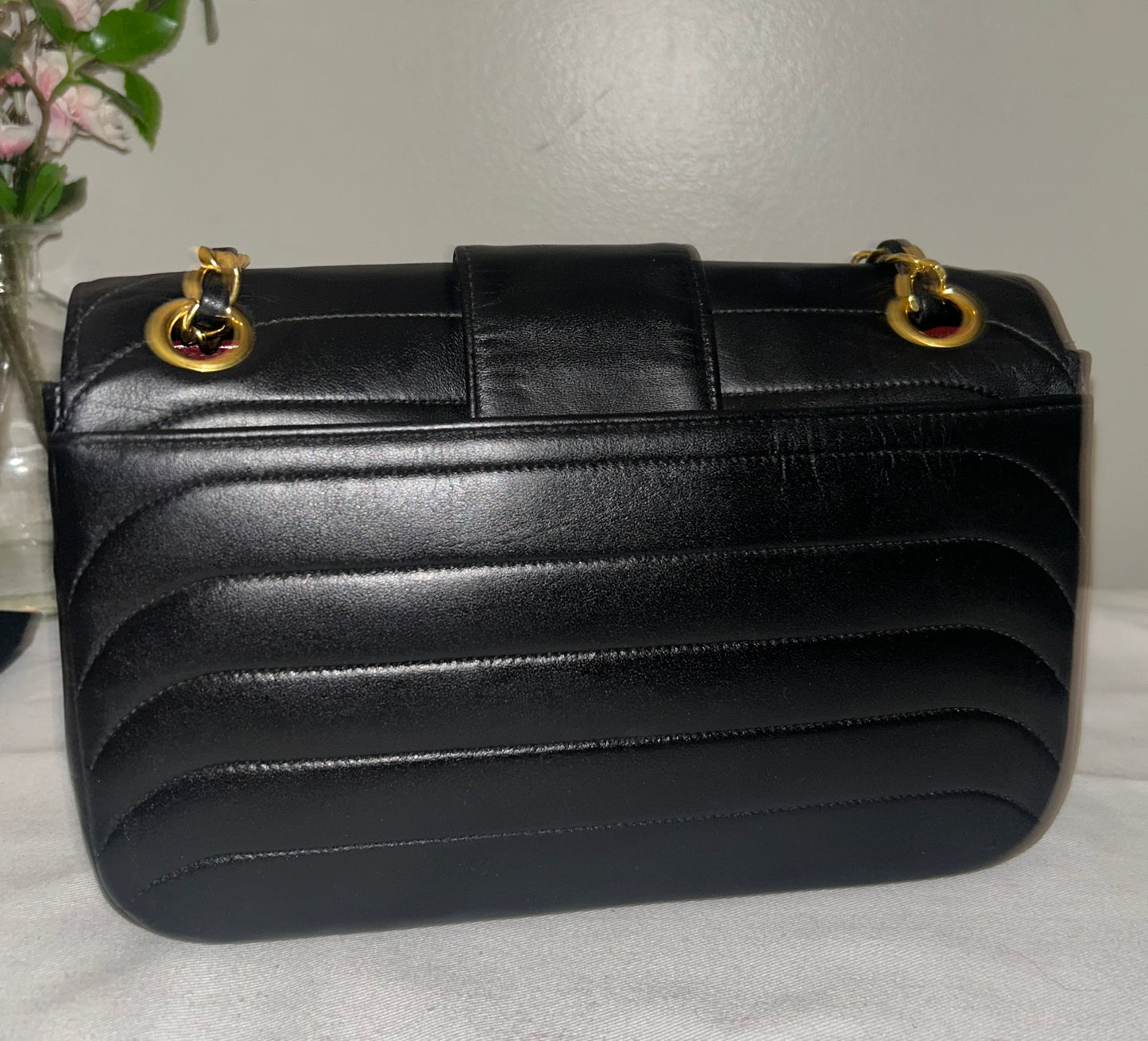 CHANEL Classic Mademoiselle Small Quilted Lambskin Flap Bag Black/24k Gold