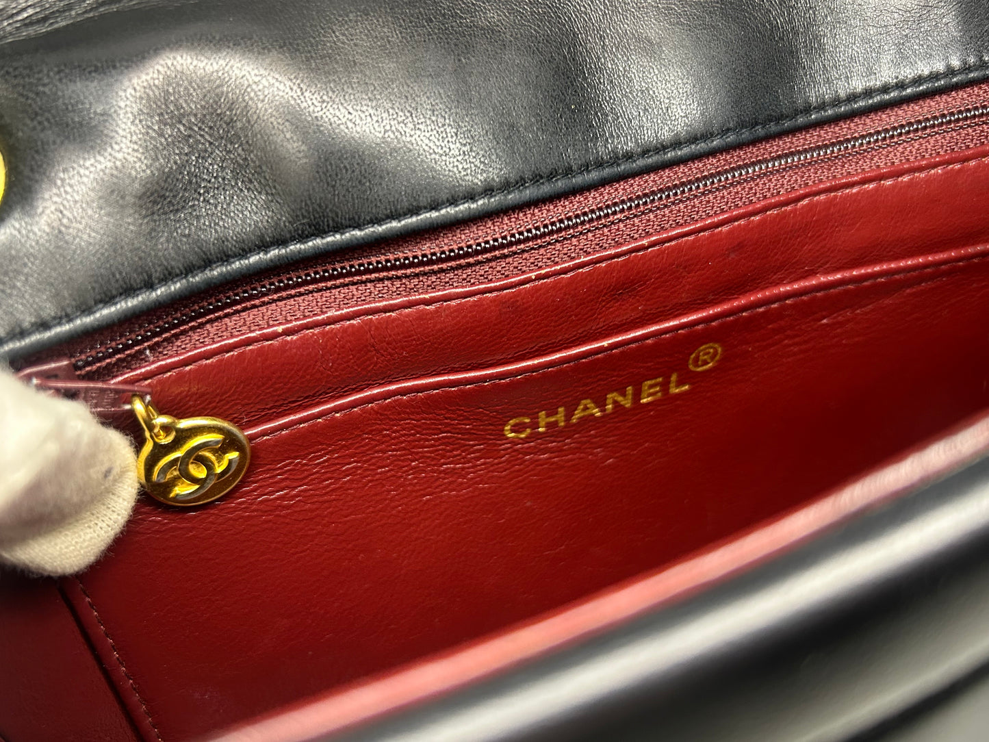 CHANEL Classic Mademoiselle Small Quilted Lambskin Flap Bag Black/24k Gold