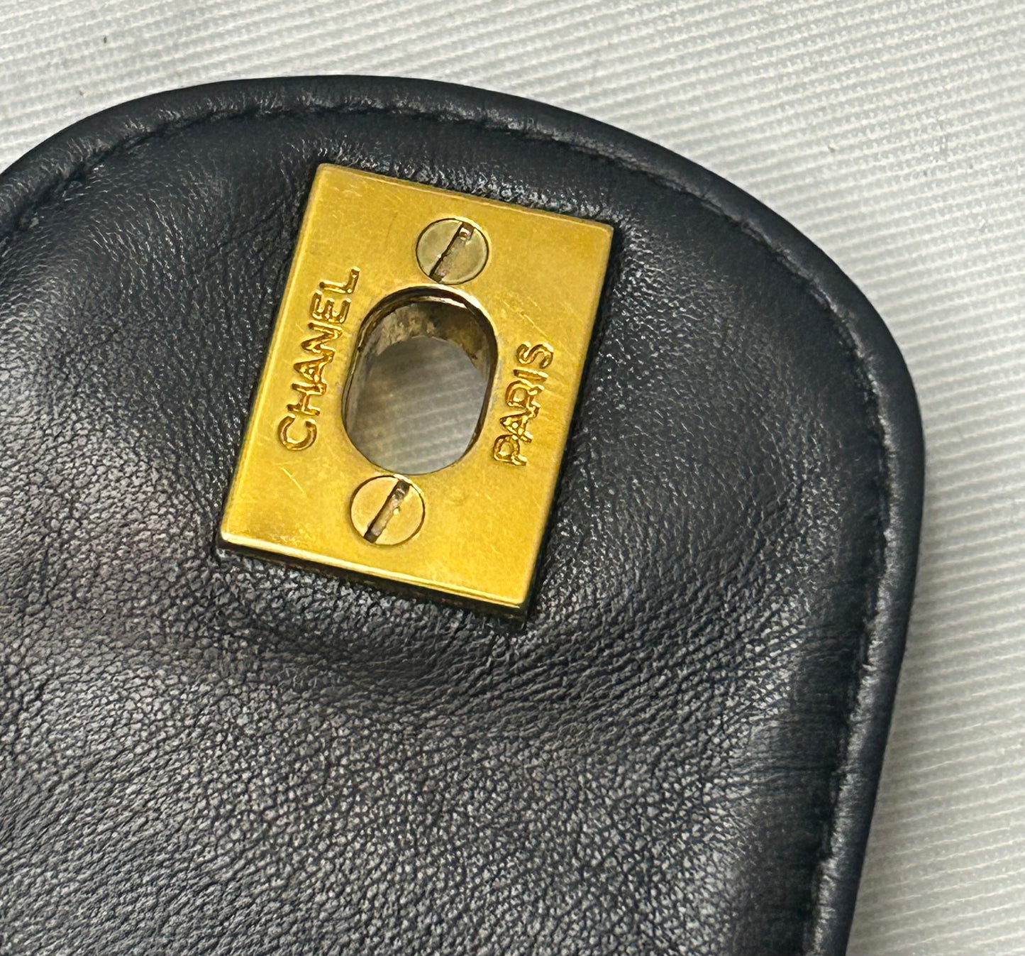 CHANEL Classic Mademoiselle Small Quilted Lambskin Flap Bag Black/24k Gold