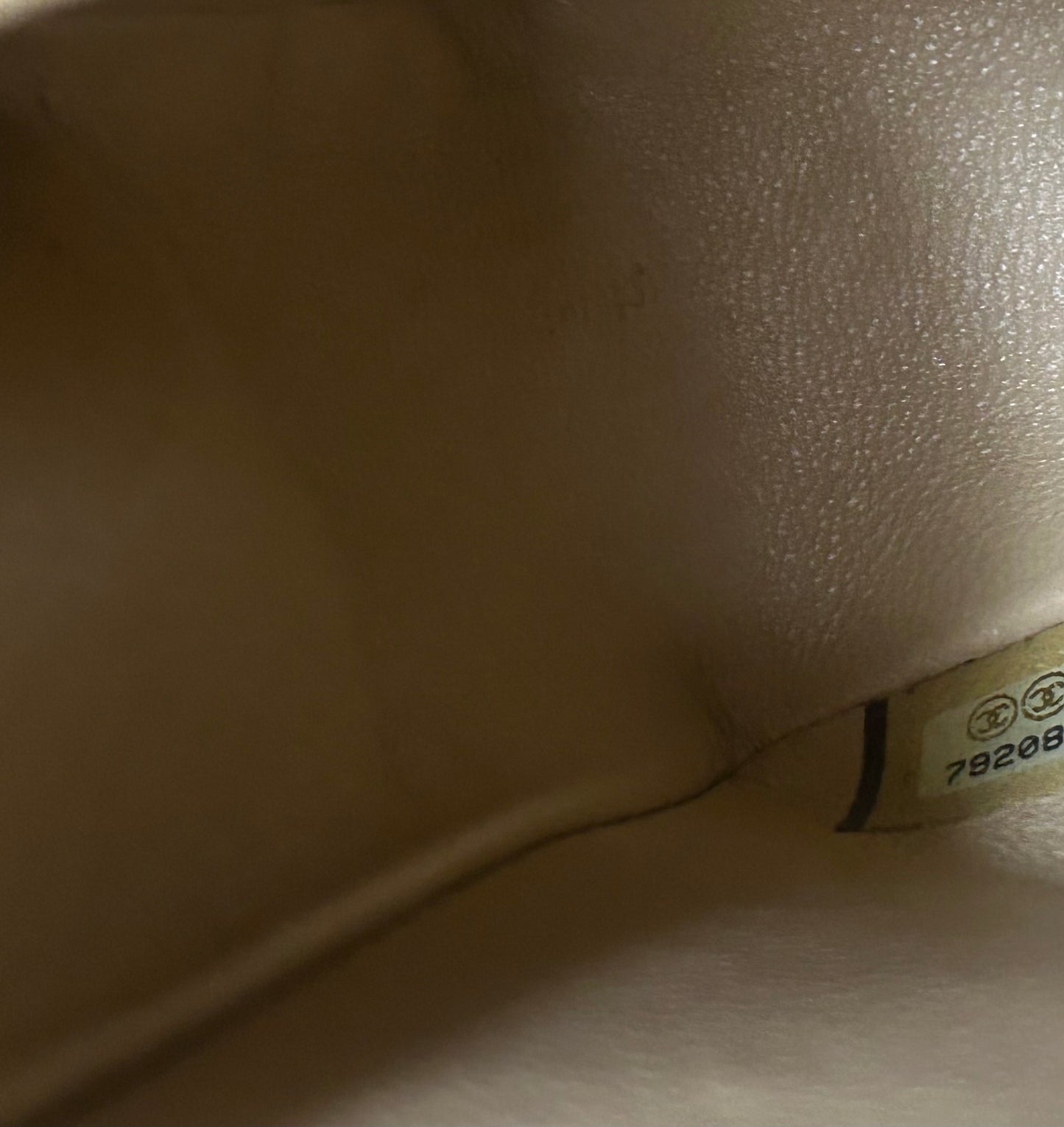 CHANEL Medium Classic Double Flap Caviar Quilted Handbag Beige Clair / 24k Gold