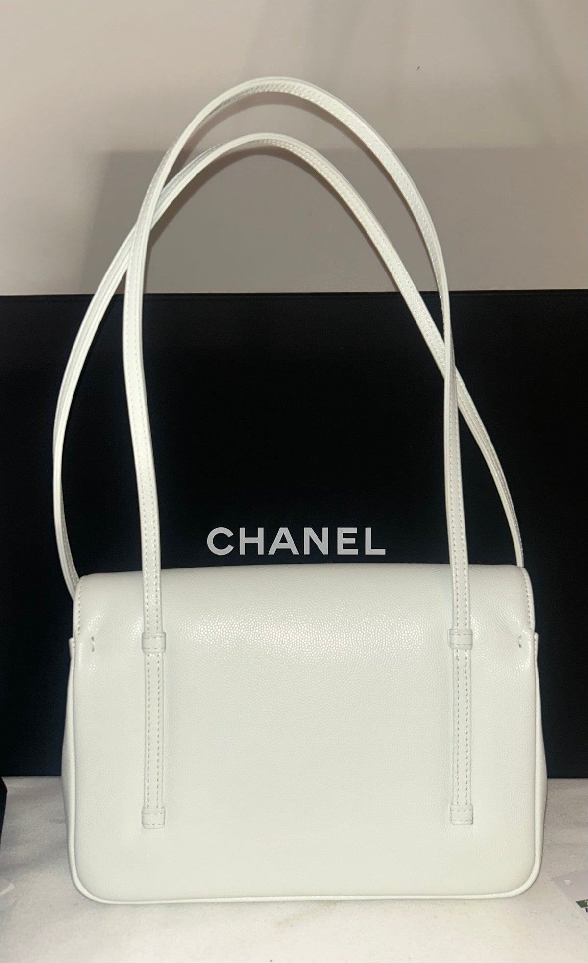 CHANEL 26S Small Preppy Coco Flap Bag Light Blue Caviar Leather