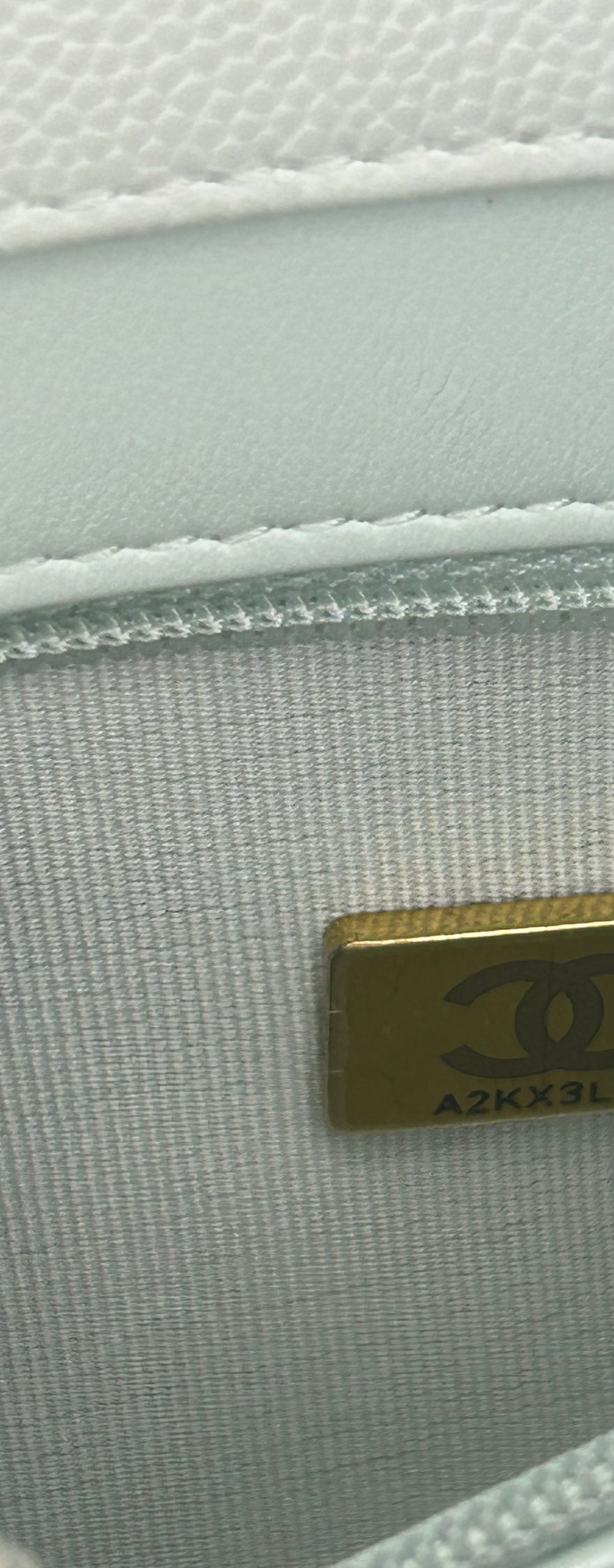 CHANEL 26S Small Preppy Coco Flap Bag Light Blue Caviar Leather