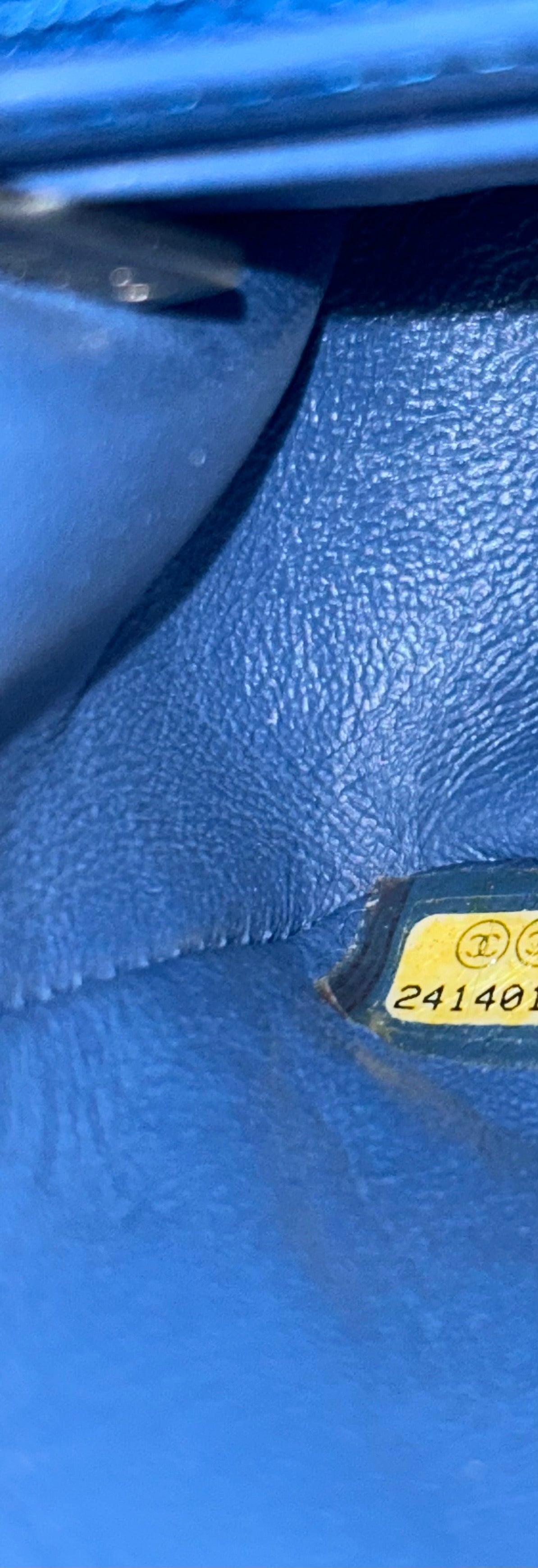 CHANEL Classic Mini Rectangular Flap Bag Quilted Lambskin Blue / Gold