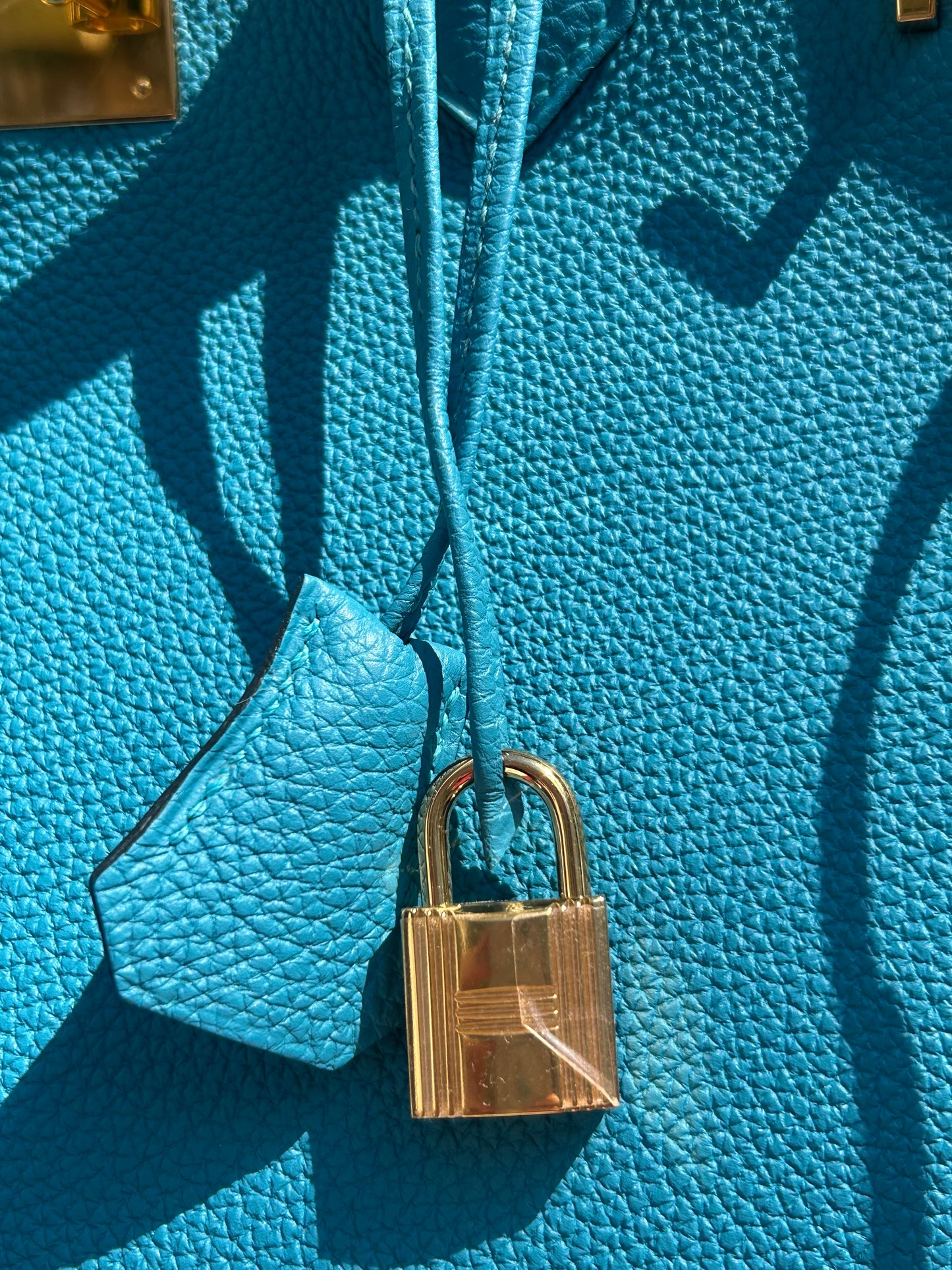 HERMÈS Birkin 35 Bleu Izmir Togo Leather Gold Hardware Handbag