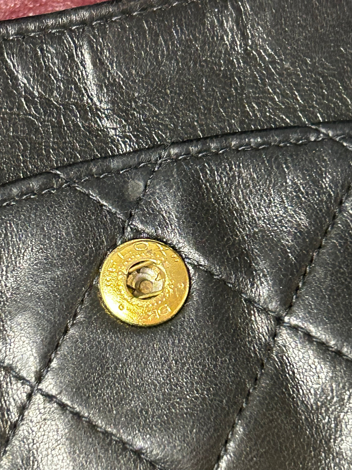 CHANEL Vintage Medium Double Flap Lambskin Quilted Handbag Black / 24k Gold