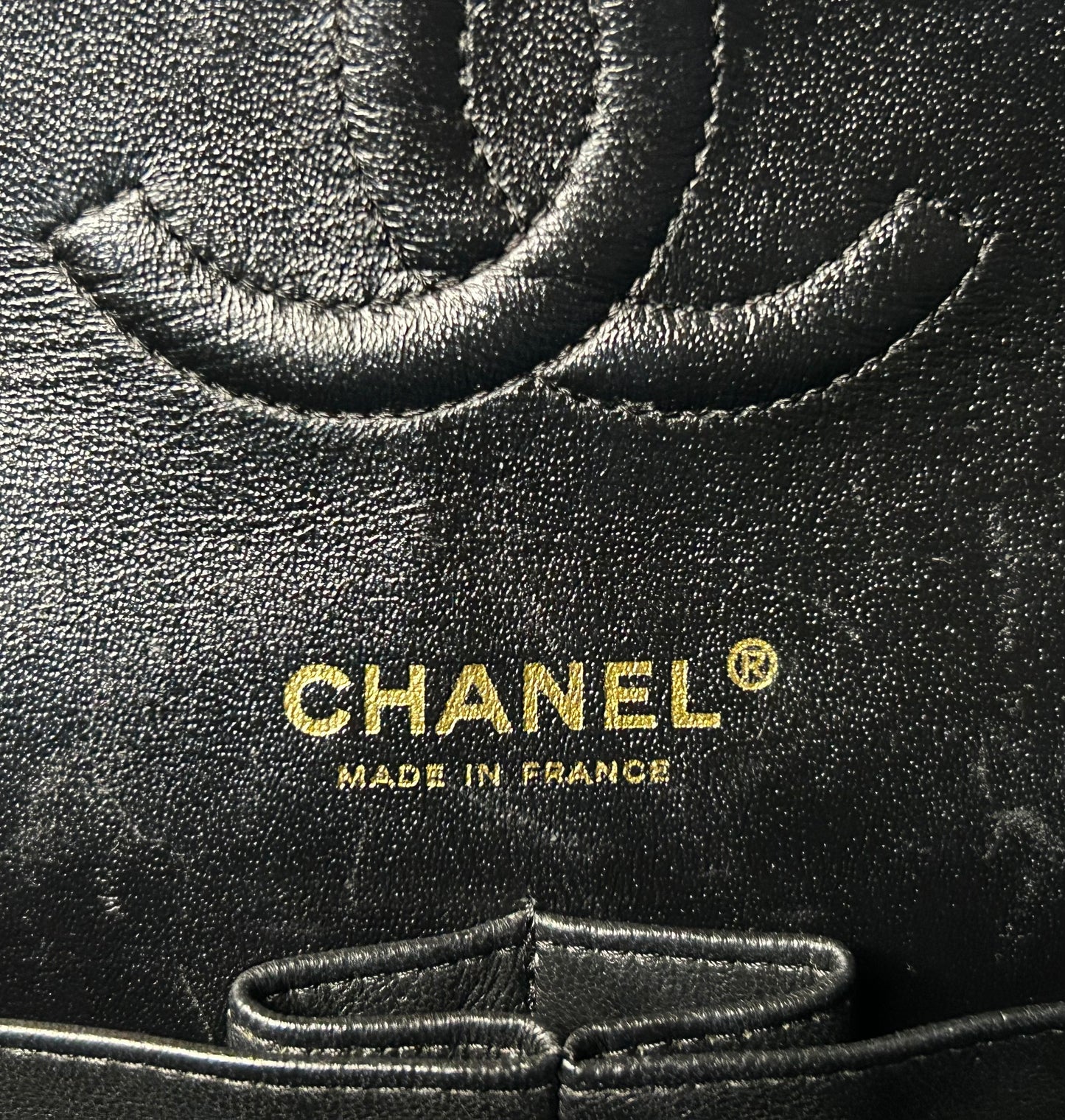 CHANEL Medium Classic Double Flap Caviar Quilted Handbag Black / 24K Gold