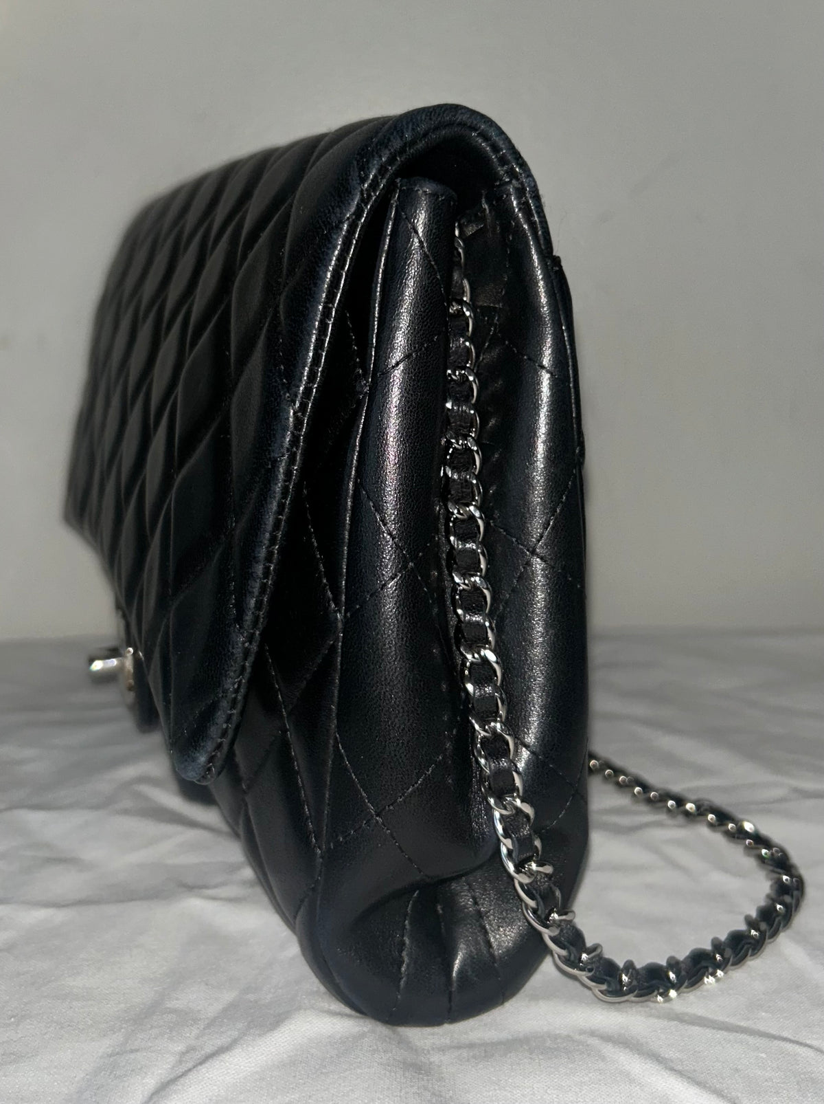 CHANEL Classic CC Quilted Flap Shoulder Bag Lambskin Leather Black