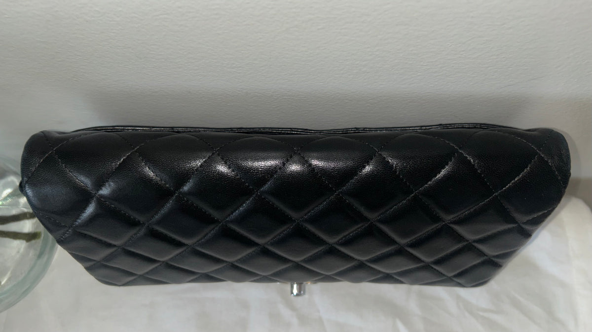 CHANEL Classic CC Quilted Flap Shoulder Bag Lambskin Leather Black