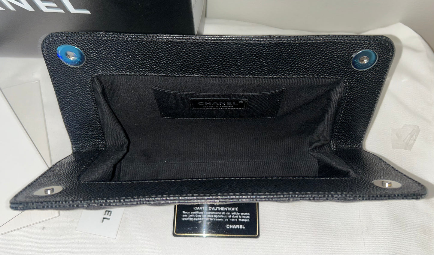 CHANEL Timeless CC Medium Clutch Quilted Iridescent Caviar Black