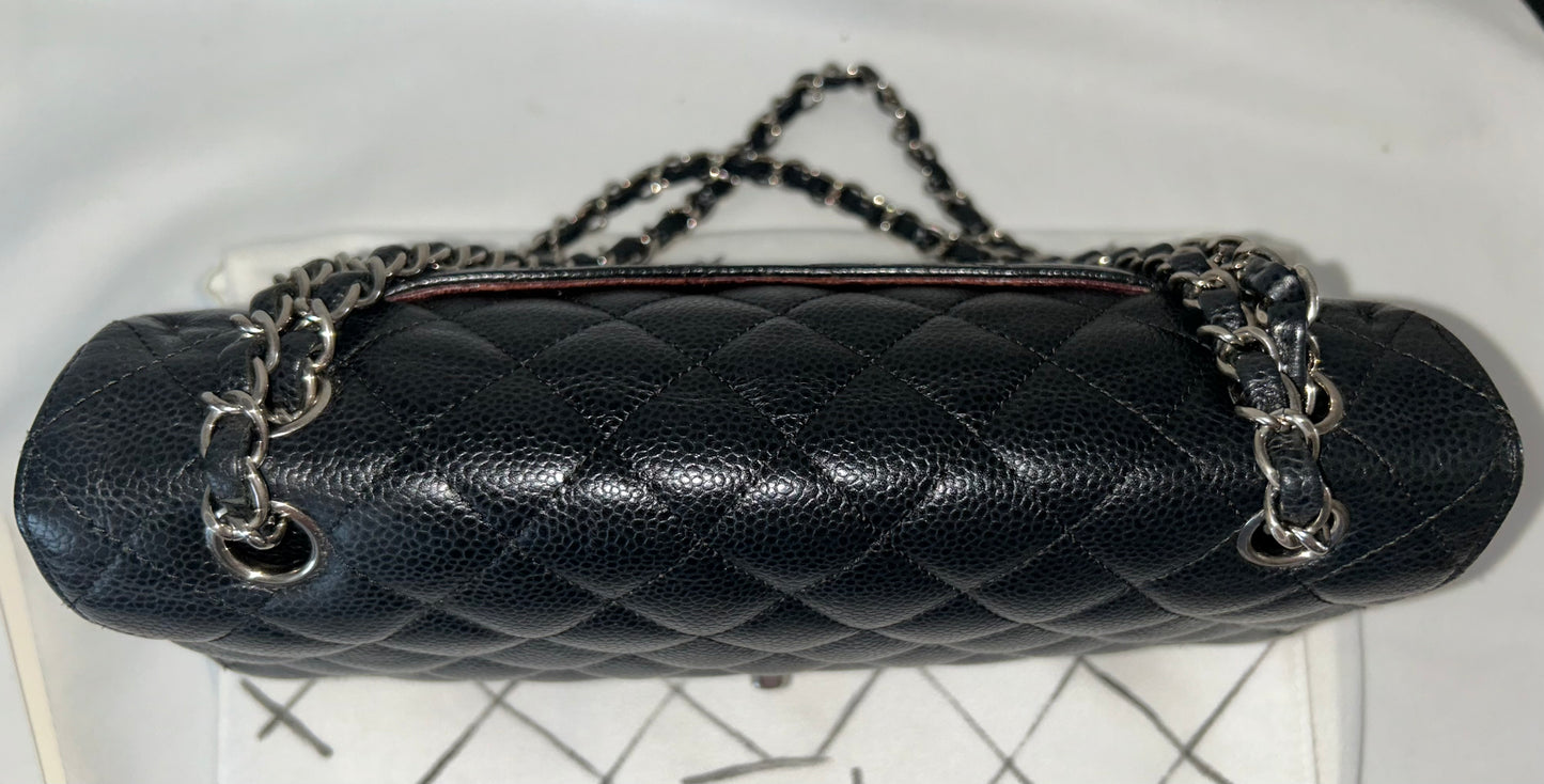 CHANEL Medium Classic Double Flap Caviar Quilted Handbag Black