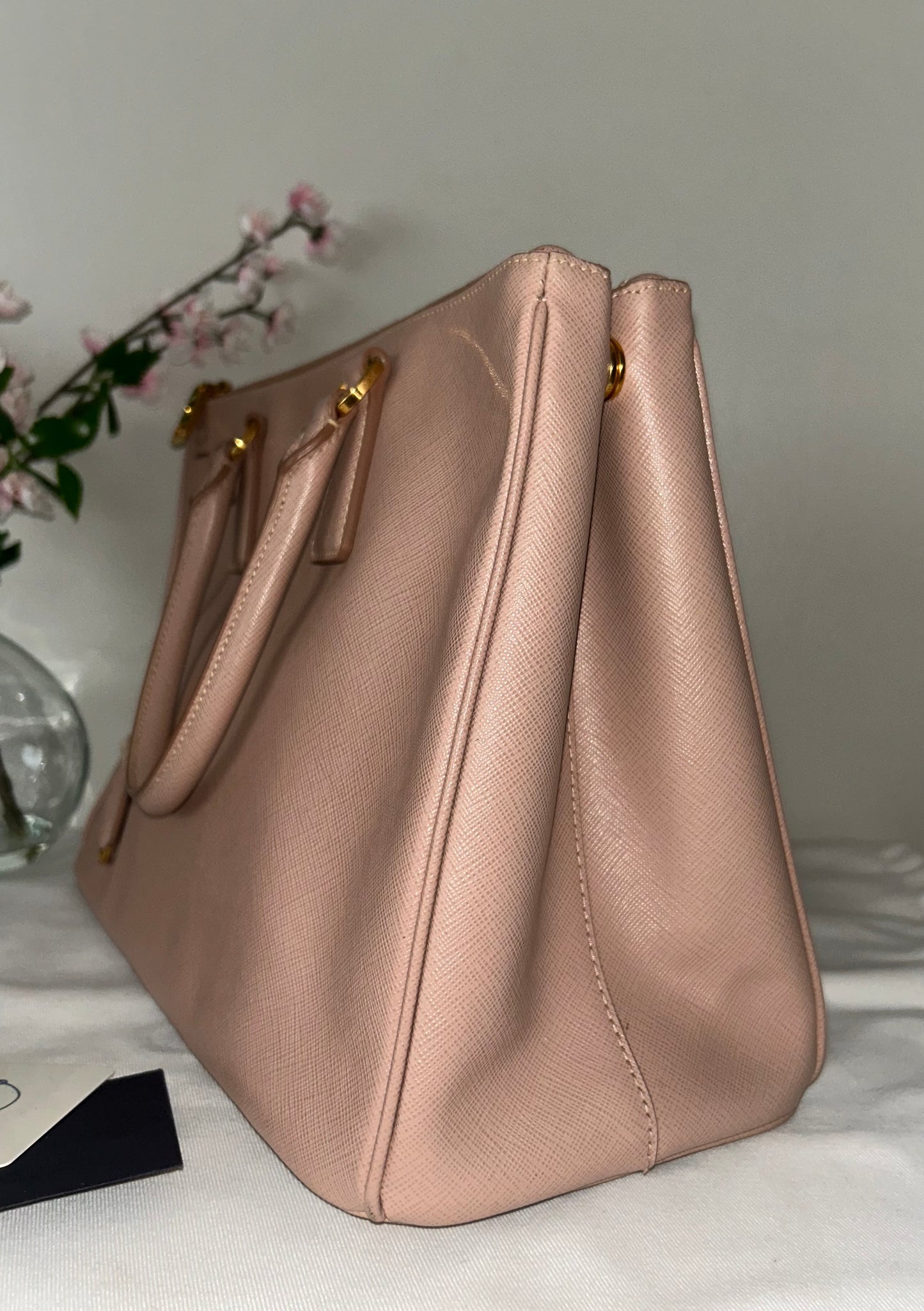 PRADA Galleria Large Saffiano Lux Leather Bag in Cammeo