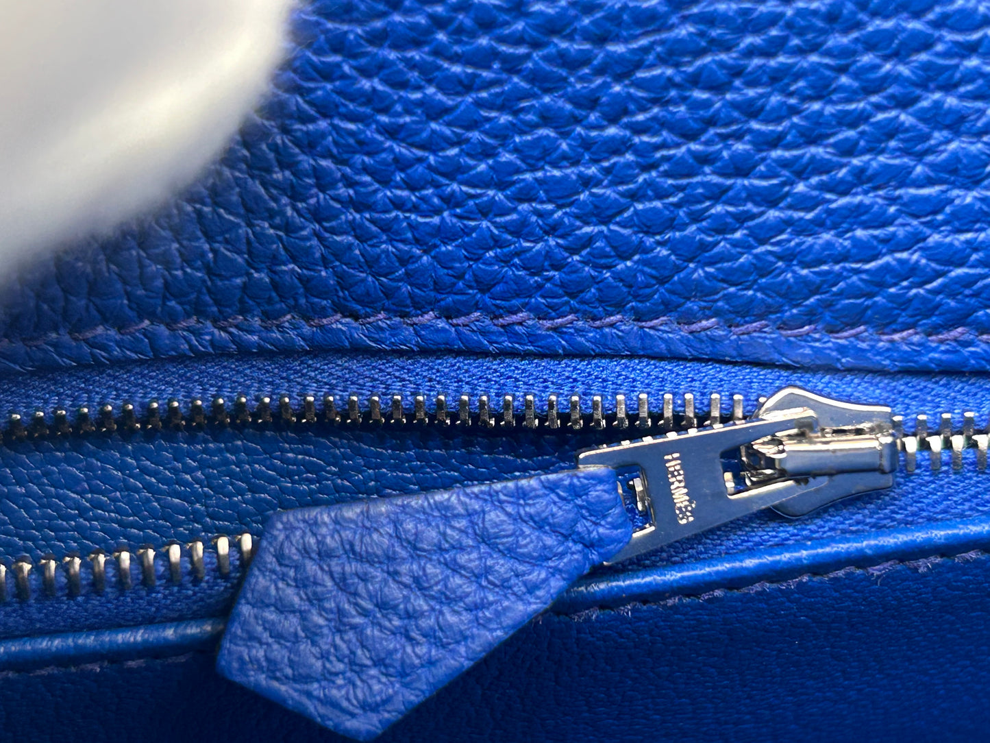 HERMÈS Kelly 28 Bleu Royal Togo Leather Palladium Hardware Handbag