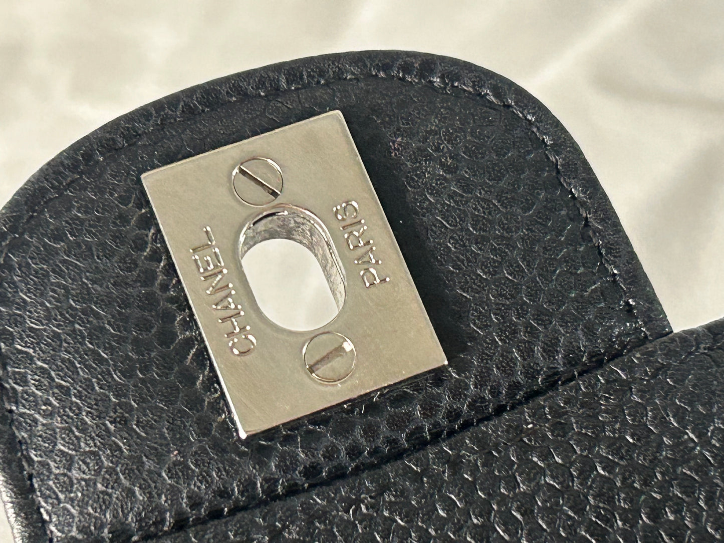 CHANEL Medium Classic Double Flap Caviar Quilted Handbag Black