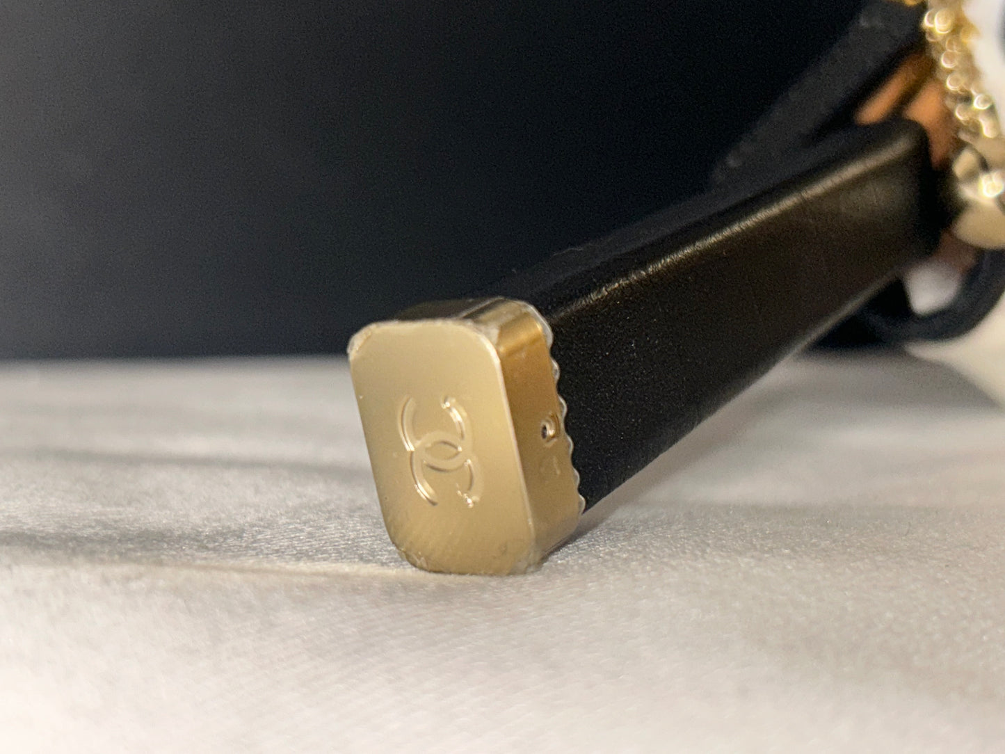 CHANEL 23C Tennis Racket Clutch Crossbody Bag with CC Vanity Mirror White/Black