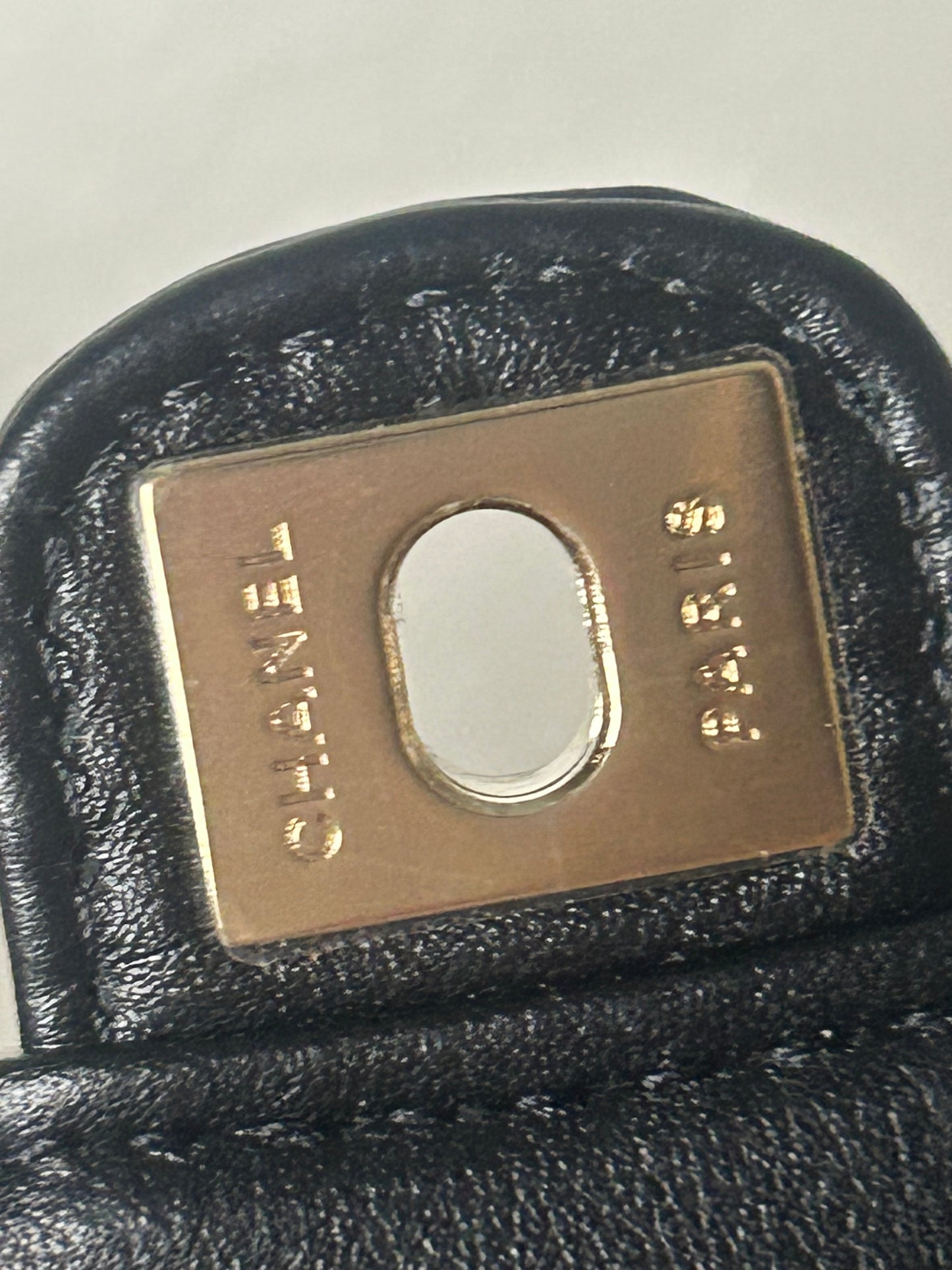 CHANEL 23C Tennis Racket Clutch Crossbody Bag with CC Vanity Mirror White/Black